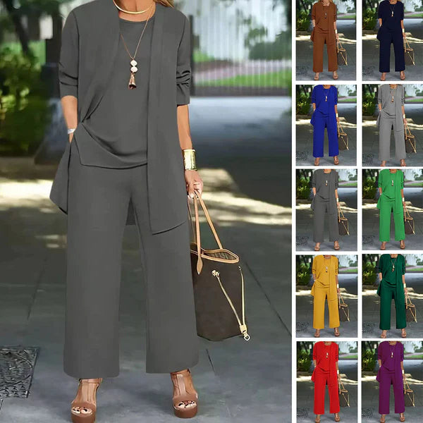š§„Conjunto elegante de 3 peƧas para mulher com modelagem soltaš