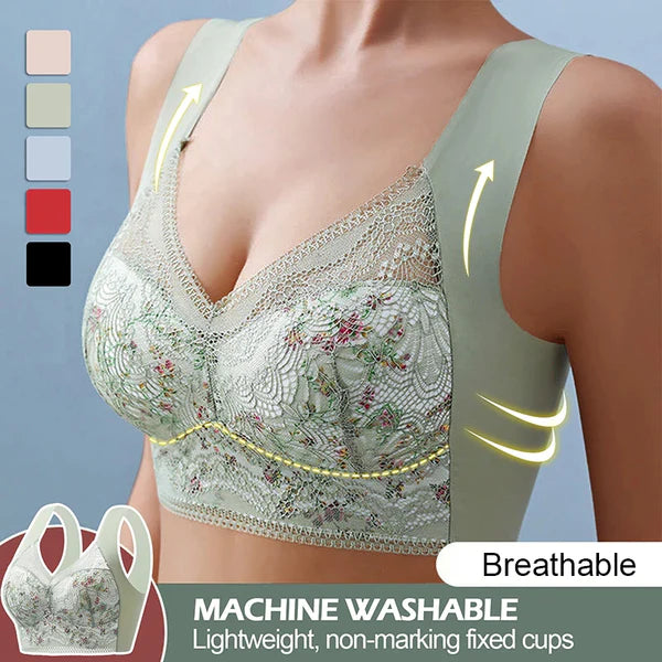 【Alta qualidade, mas um pouco caro】🔥【Conjunto de 3 peças】💕【40kg-100kg】🎁Soutien plus size em seda gelada, sem costuras, respirável e ajustável