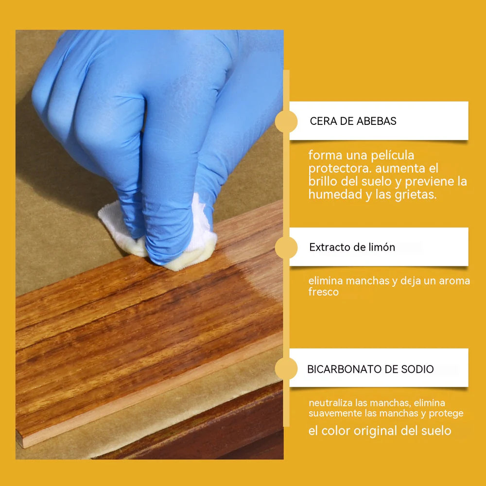 Spray de cera de abelha para polir madeira, 120ml (inclui esponja e pano), para o cuidado do mobiliário, prevenção de fissuras e proteção da pintura.