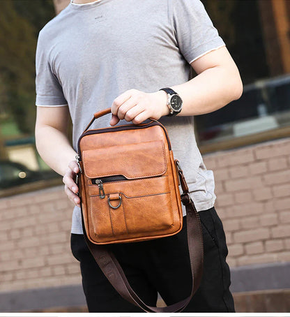 👜✨ Bolsa casual para homem em pele de bovino – Elegante, durável e espaçosa