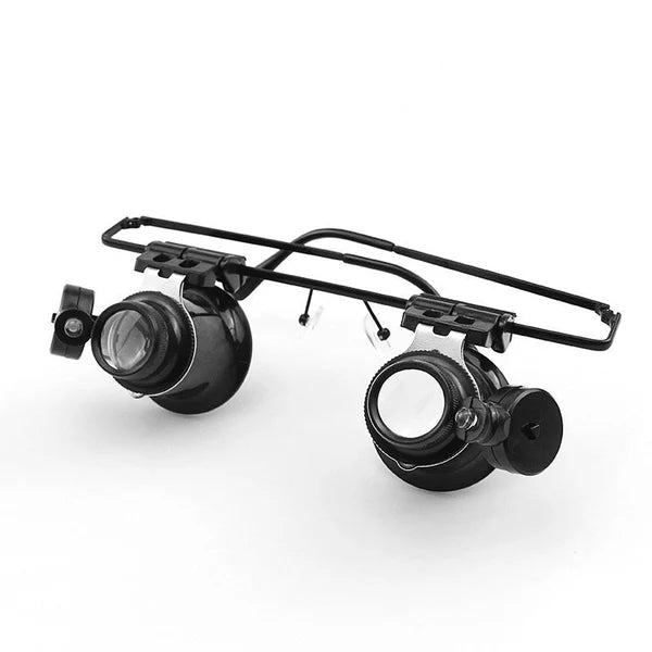 💡👓Óculos de reparação montados na cabeça com luzes LED, oferecendo uma ampliação de alta definição de 20x.
