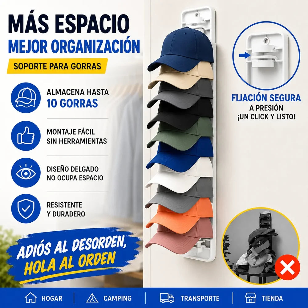 【2 peças】Organizador de chapéus que poupa espaço