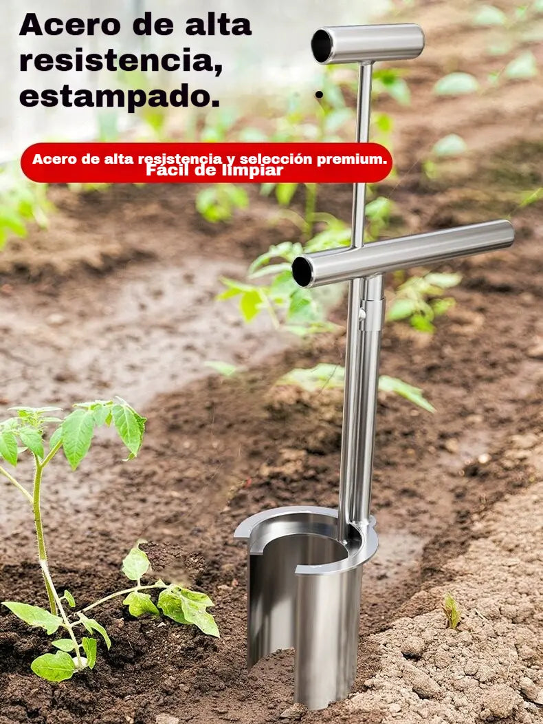 🌱【Um milagre para poupar tempo e esforço】Transplante rapidamente sem se curvar! O transplantador de aço inoxidável duplica a eficiência, facilitando a plantação 💪✨