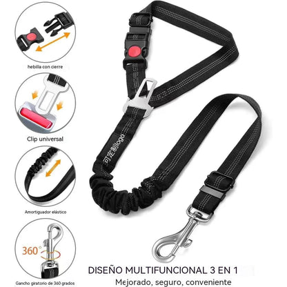 🐶🐕【2 peças 28,4 euros】 Cinto de segurança e trela para passear cães (2 em 1)