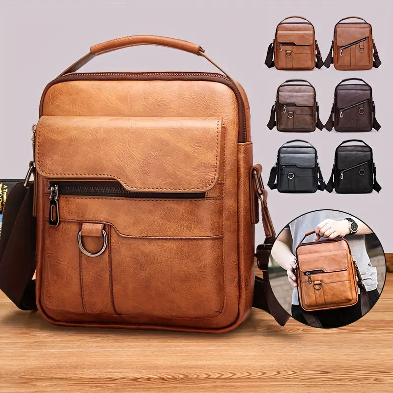 👜✨ Bolsa casual para homem em pele de bovino – Elegante, durável e espaçosa