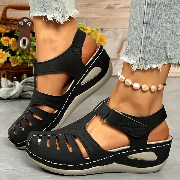 🔥【34-44】Sandálias Anabela Casuais, Respiráveis e Confortáveis