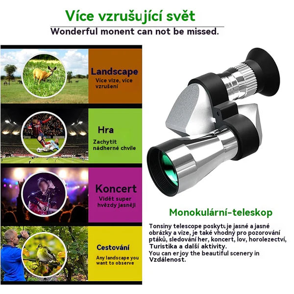 【🔭】Mini Telescópio Monocular para Telemóvel – Telescópio Monocular Portátil para Viagens e Observação