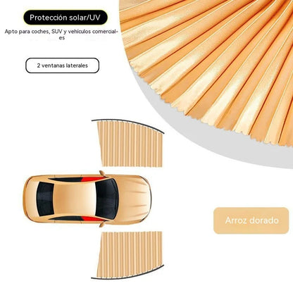 🔥【Conjunto de 4 peças】 Cortina de proteção solar para janela de carro com calha deslizante e isolamento térmico