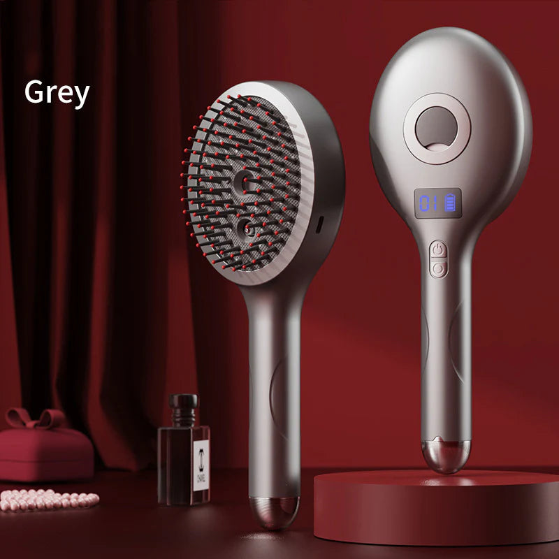 💆‍♀️Pente massajador com spray que relaxa o couro cabeludo, pente massajador para estilizar e cuidar do cabelo em casa com massagem vibratória.
