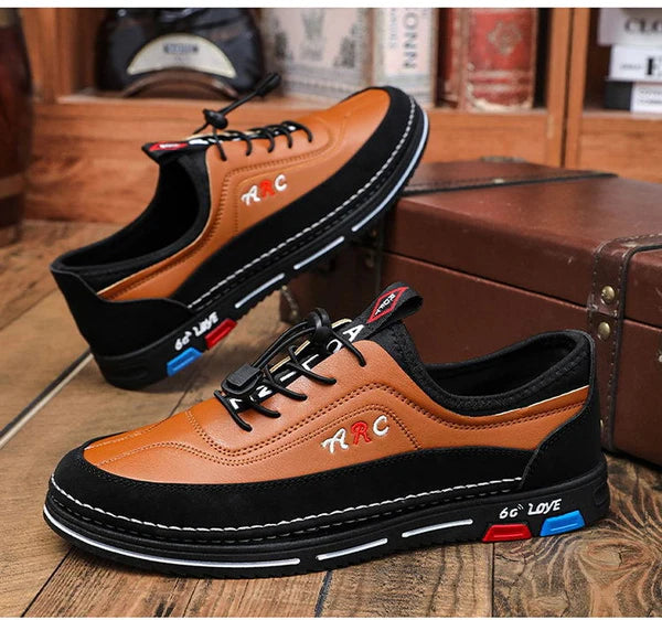 💯🔥【39-48】Sapatos casuais para homem para negócios, fabricados em pele impermeável e resistente a manchas, com sola macia para maior conforto.