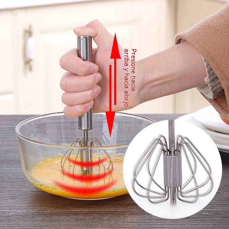 ☀️🐣【Conjunto de 3 peças】Batedor de ovos semiautomático em aço inoxidável