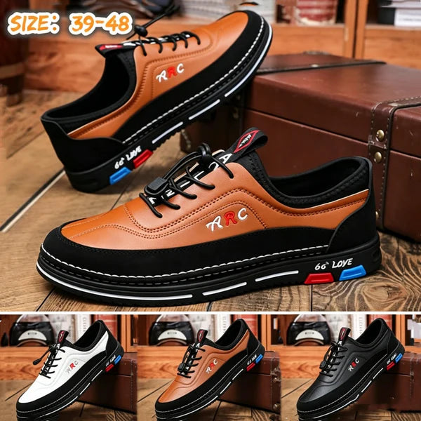 💯🔥【39-48】Sapatos casuais para homem para negócios, fabricados em pele impermeável e resistente a manchas, com sola macia para maior conforto.