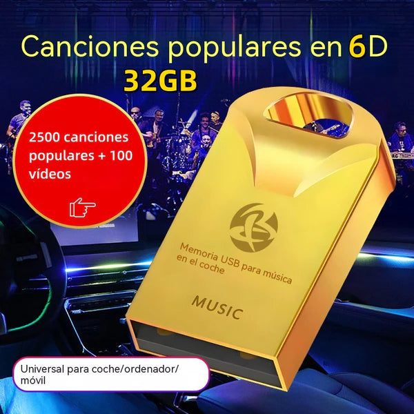 🔥🔥【32GB】Pen drive USB universal de alta qualidade, leitor de música para automóvel【2500 músicas populares chinesas + 100 vídeos】