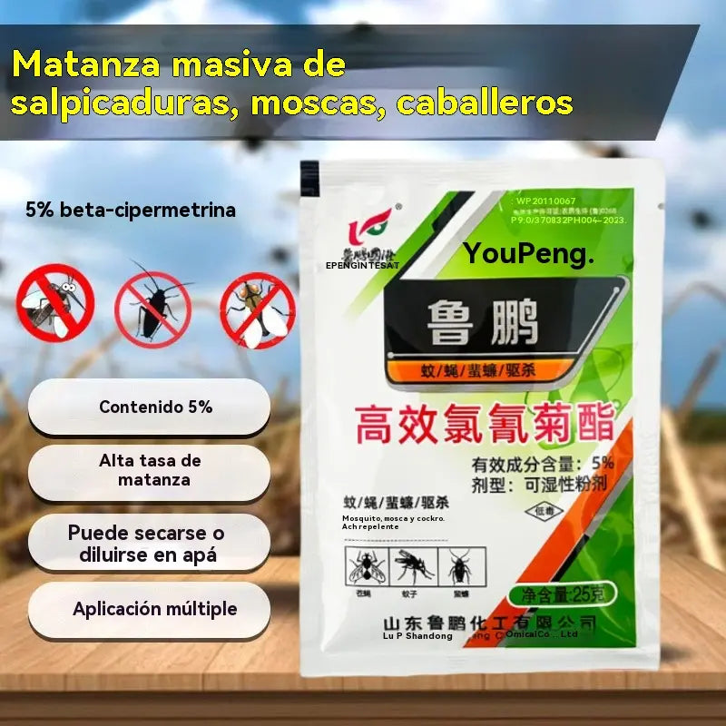 🦟🪰【5/10/15/20 sacos】O inseticida em pó à base de cipermetrina mais eficaz e de alta eficiência, pode ser usado em quintas/residências/áreas externas