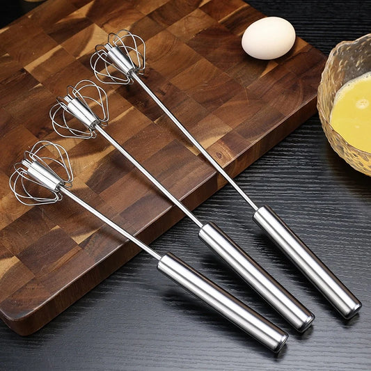 ☀️🐣【Conjunto de 3 peças】Batedor de ovos semiautomático em aço inoxidável