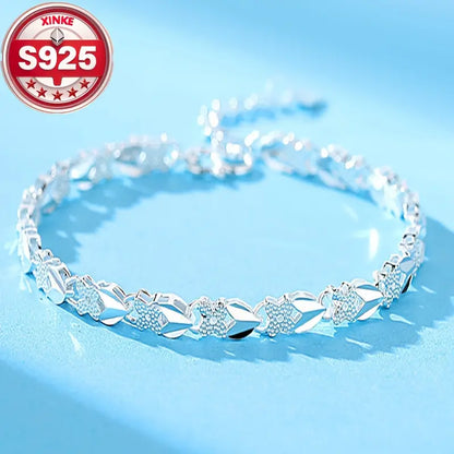 💖🍀Adorei a nova pulseira de senhora em prata 925 com trevo de quatro folhas.