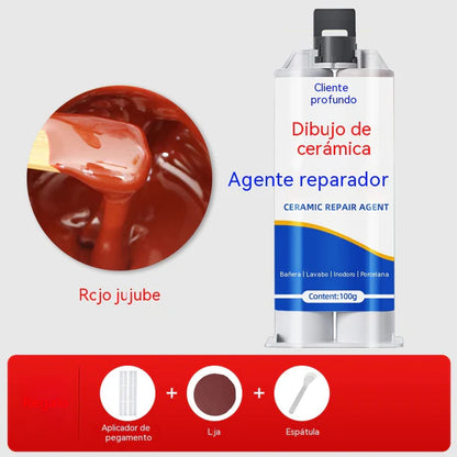Compre um e leve outro grátis! Reparador de fissuras em azulejos; Reparador de esmalte para azulejos - dois frascos da mesma cor.
