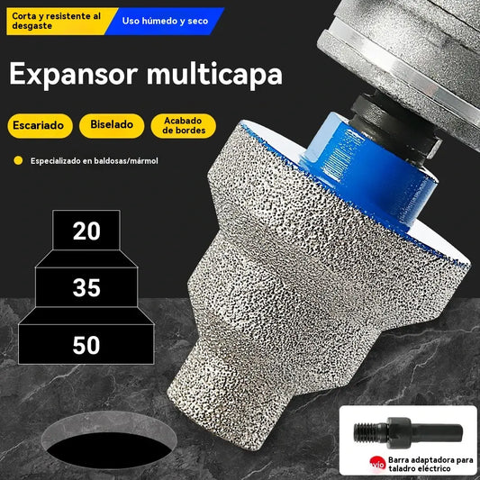 🔥⚒️Alargador de furos estilo pagode, ✅Furação/alargamento/chanframento✅Design escalonado, broca multifuncional