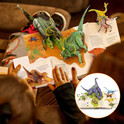 📕 Enciclopédia 3D dos Dinossauros Pré-históricos - Livro Pop-Up