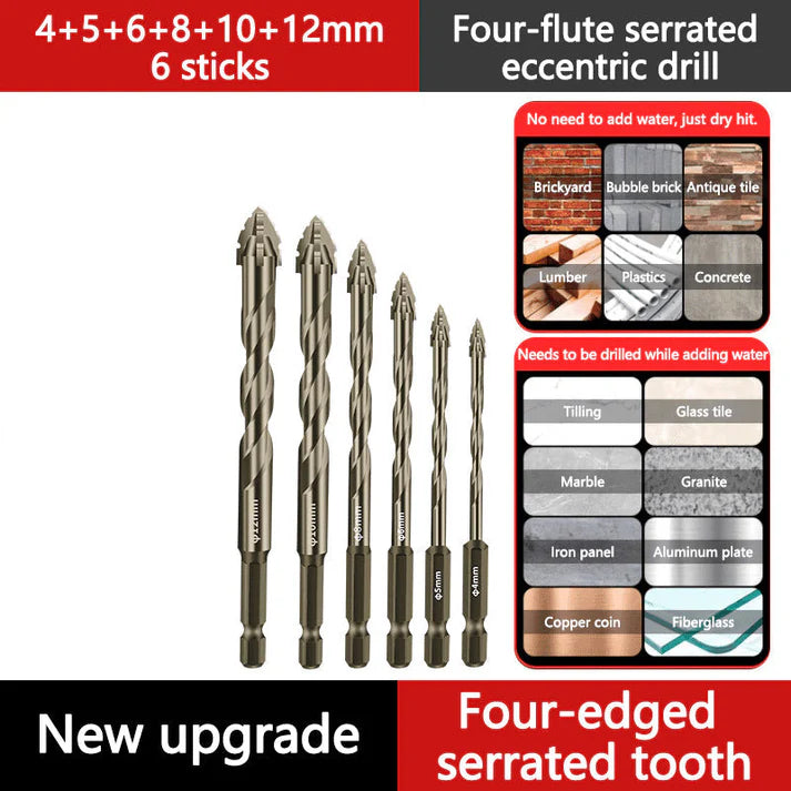 🔥Oferta Imperdível 2026🔥 Conjunto de Brocas Excêntricas de Alta Resistência com 4 Canais