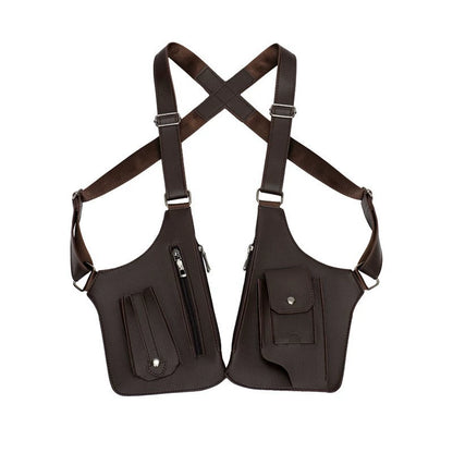 🔥Ofertas imbatíveis em 2026!🔥Bolsa a tiracolo de camada dupla para homem com vários bolsos，Resistente a riscos e ao desgaste.