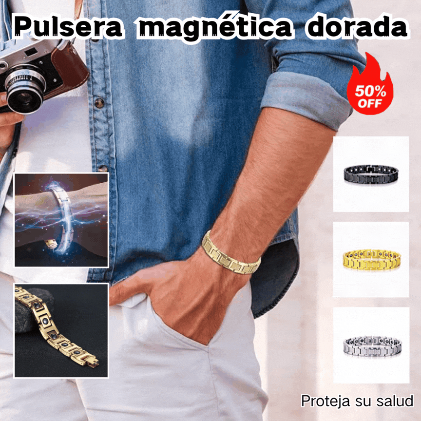 🔥🔥Pulseira magnética dourada