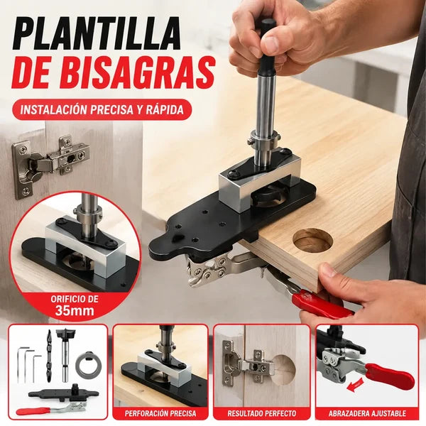 【🔥1 Conjunto de 6 Peças】Abridor de Furos para Dobradiças em Madeira, Localizador de Furos para Dobradiças de Portas de Armário de 35mm