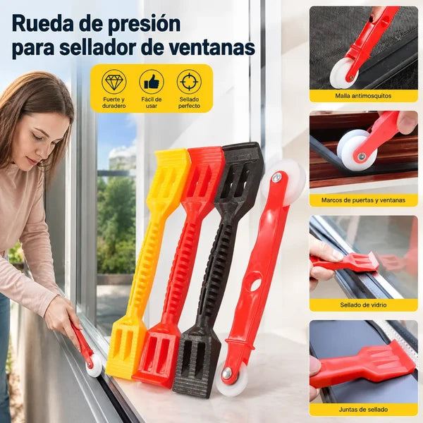 🔥[1 conjunto de 4 peças] Roda de pressão para instalação de fita de vedação de vidros. Ferramenta para instalação de fita de vedação de janelas.