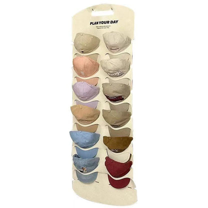 🔥🧢 35% de desconto! 🎩 Cabide para chapéus com 12 bolsos: Mantém os chapéus em forma e evita vincos. Poupa espaço e é fácil de pendurar. 🏠✨