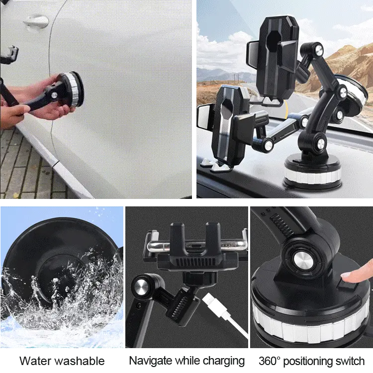 🚗Suporte multifuncional para telemóvel no automóvel, suporta até 5 kg!