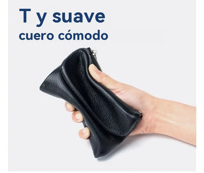 ⏰ Carteira Pebble unissexo em pele genuína com proteção RFID 🔥