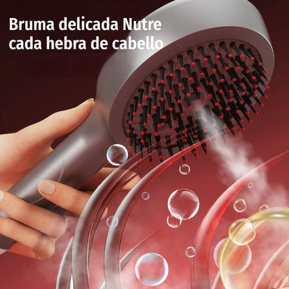 💆‍♀️Pente massajador com spray que relaxa o couro cabeludo, pente massajador para estilizar e cuidar do cabelo em casa com massagem vibratória.