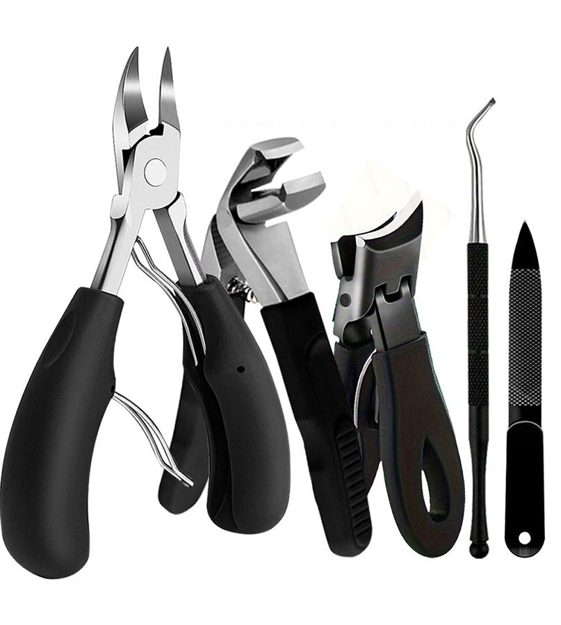 Conjunto de 5 peças em aço inoxidável para o cuidado de unhas encravadas e grossas.