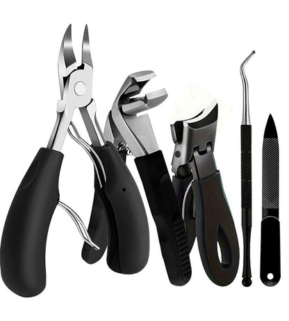 Conjunto de 5 peças em aço inoxidável para o cuidado de unhas encravadas e grossas.