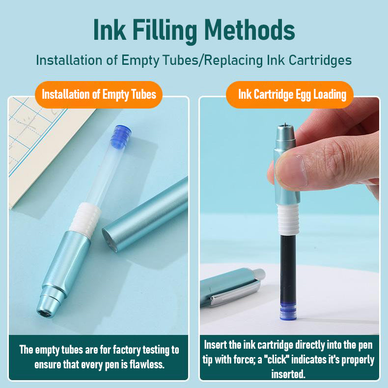 🖋️Caneta esferográfica Click, EF 0.38, novo modelo para estudo e escritório, conjunto com 2 canetas + 50 cartuchos.