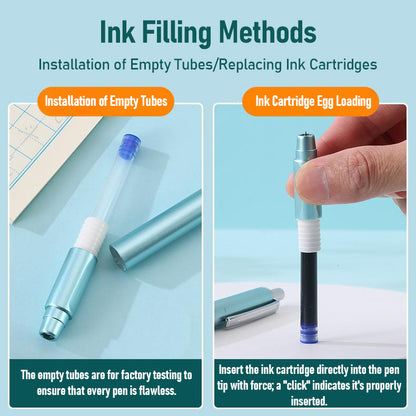 🖋️Caneta esferográfica Click, EF 0.38, novo modelo para estudo e escritório, conjunto com 2 canetas + 50 cartuchos.