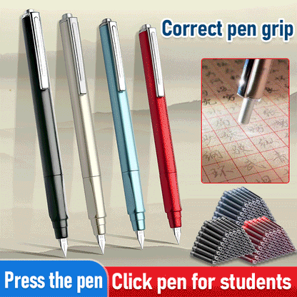 🖋️Caneta esferográfica Click, EF 0.38, novo modelo para estudo e escritório, conjunto com 2 canetas + 50 cartuchos.