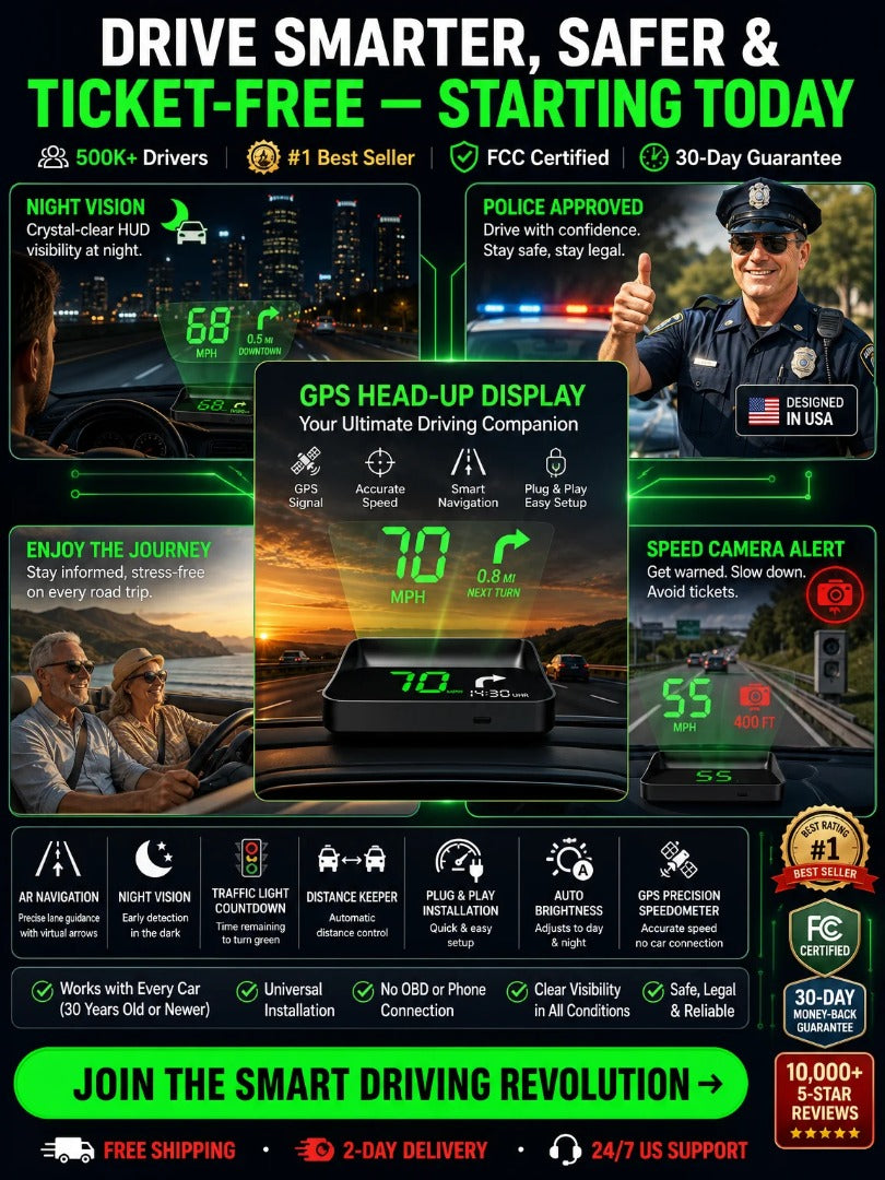 【GPS suíço de nível militar “Evita punições”】Novo velocímetro GPS com visor HUD e indicador de velocidade