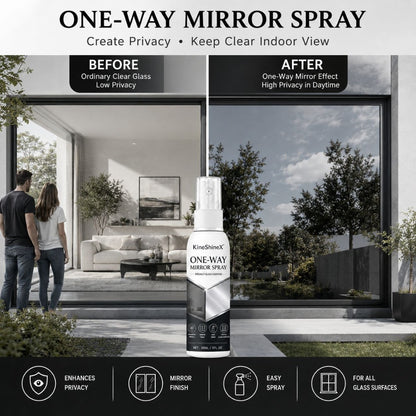 Spray de privacidade unidirecional para janelas! Antiembaciamento, antipoeira e reduz o brilho. Adequado para todos os tipos de vidro.