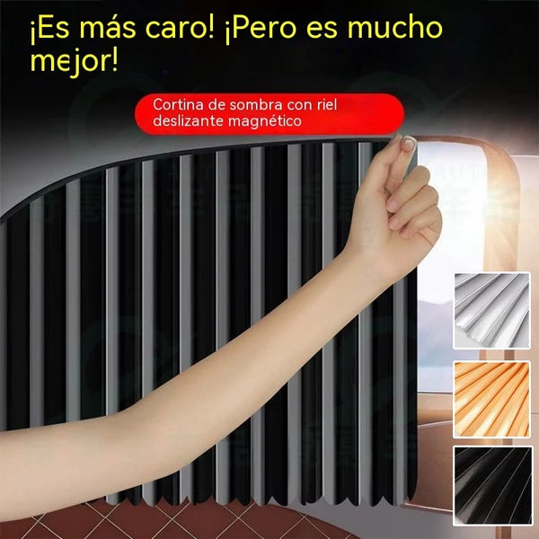 🔥【Conjunto de 4 peças】 Cortina de proteção solar para janela de carro com calha deslizante e isolamento térmico