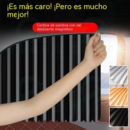 🔥【Conjunto de 4 peças】 Cortina de proteção solar para janela de carro com calha deslizante e isolamento térmico