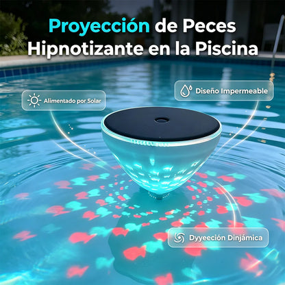 ☀️🐠 Candeeiro solar flutuante para piscina com projeção de peixes💡💦