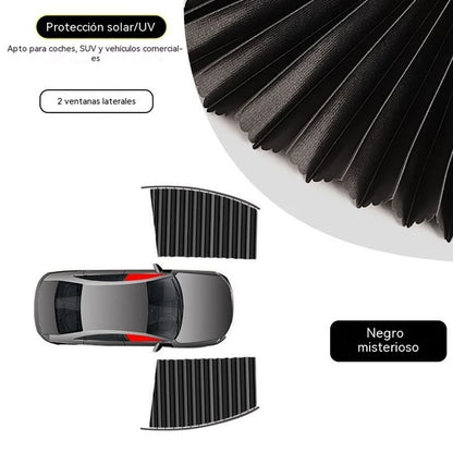 🔥【Conjunto de 4 peças】 Cortina de proteção solar para janela de carro com calha deslizante e isolamento térmico