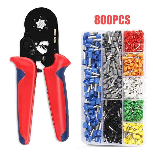 👍【Alicate + 800 peças】Alicate para cravar terminais de tubos