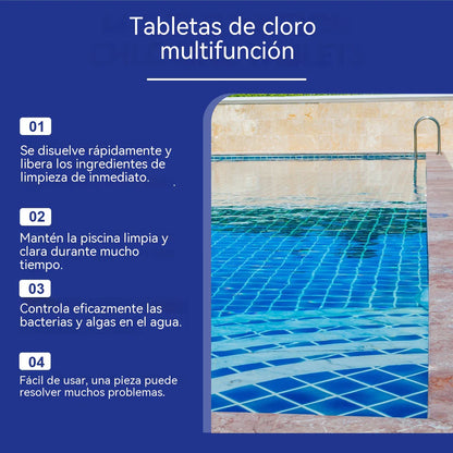🔥Compre um e leve outro grátis (2 frascos) de pastilhas efervescentes para limpeza de piscinas