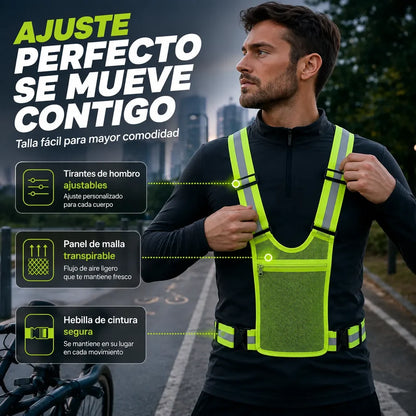 【🔥Compre um e leve outro grátis】Colete refletor de alta visibilidade, ajustável, com bolsos, equipamento de corrida seguro.