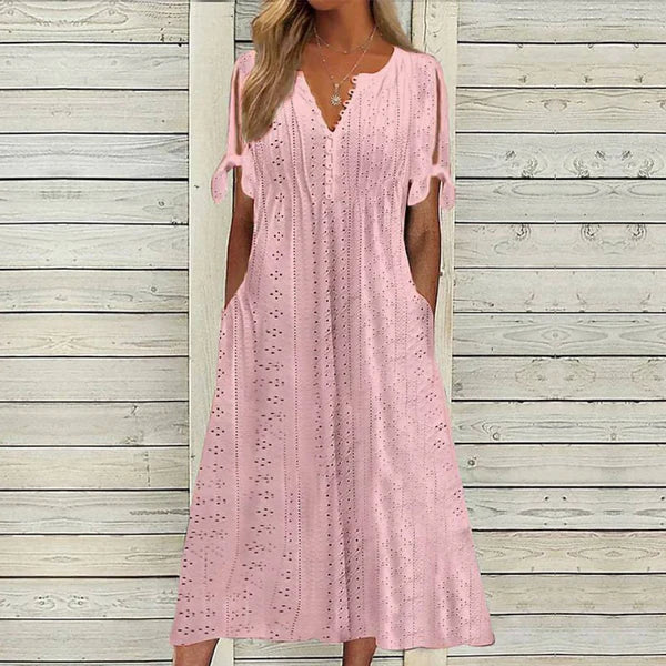 🏆【Produtos mais vendidos】[S-5XG]👗Vestido simples e bonito de cor sólida