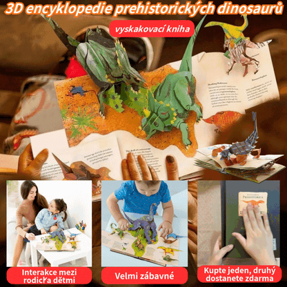 📕 Enciclopédia 3D dos Dinossauros Pré-históricos - Livro Pop-Up