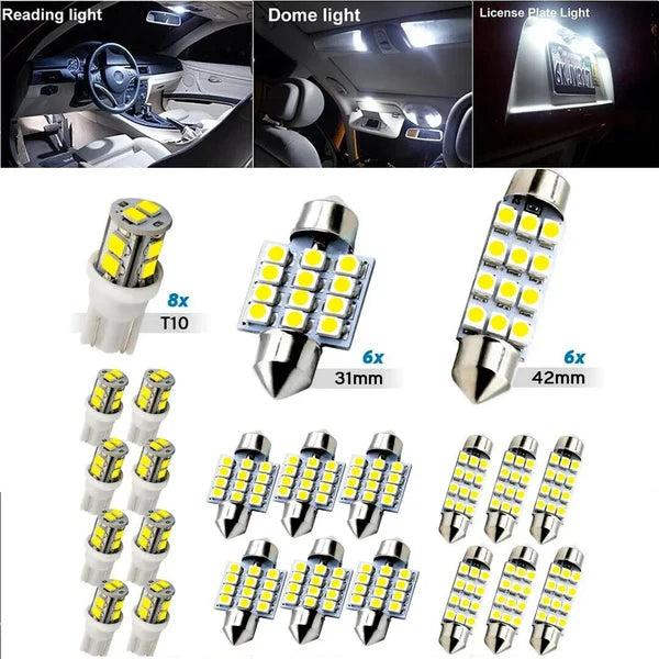 👍👍 1 conjunto de 20 peças: pack de 20 luzes LED para automóvel (comuns a todos os modelos)