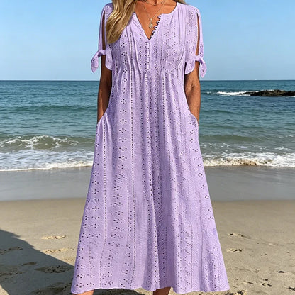 🏆【Produtos mais vendidos】[S-5XG]👗Vestido simples e bonito de cor sólida